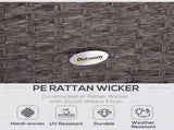 2-Seater Rattan Furniture Set, Steel Frame-Grey T3398P325140