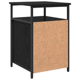 Bedside Cabinet with Drawer 2 pcs Black oak Engineered Wood 879506