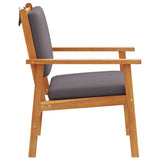 Garden Chair with Cushion 2 pcs Anthracite Solid Acacia Wood 4106580