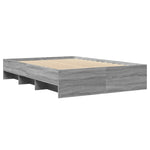 Bed Frame without Mattress Grey Sonoma 140x200 cm Engineered Wood 3295658