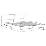 Bed Frame with Storage Grey Sonoma 200 x 200 cm Engineered Wood 3433797
