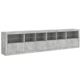 Sideboard with LED Lights Concrete Grey 283x37x67 cm 3209019