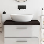 Bathroom Countertop Dark Brown 80x60x cm Treated Solid Wood 3156220