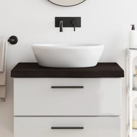 Bathroom Countertop Dark Brown 80x60x cm Treated Solid Wood 3156220