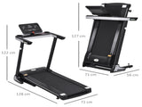 Folding Treadmill for Home Motorised Running Machine w/ LCD Display Black T3398P347524