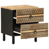 Bed Cabinets 2 pcs Black 40x33.5x46 cm Solid Rough Wood Mango 4018627