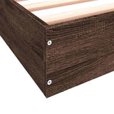 Bed Frame without Mattress Brown Oak 100x200 cm Engineered Wood 842062