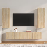4 Piece TV Cabinet Set Sonoma Oak Engineered Wood 3114200