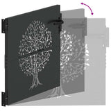 Garden Gate with Lock Black 85 x 100 cm Powder-coated steel 42015859