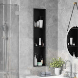 Shower Niche Black 90 x 20 x 9.5 cm Stainless Steel 42012666