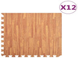 Floor Mats 12 pcs Wood Grain 4.32 EVA Foam 92459