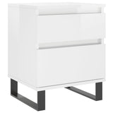 Bedside Cabinets 2 pcs High Gloss White 40x35x50 cm Engineered Wood 830689