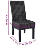 Dining Chairs 6 pcs Black Kubu Rattan and Mango Wood 275470