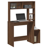 Desk with Shelves Brown Oak 100x45x140 cm Engineered Wood 860442