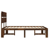 Double Bed Frame with Headboard ROSTOCK Dark Brown 140 x 200 cm 3405485