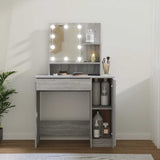 Dressing Table with LED Grey Sonoma 86.5x35x136 cm 820485