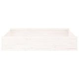 Sandbox with Seats White Square Solid Wood Pine 825031