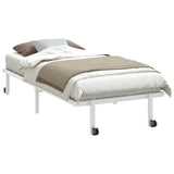 Bed Frame without Mattress Foldable White 90x190 cm Steel 4103966