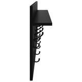 Wall-Mounted Coat Rack with Shelf Black Oak 100 x 40 x 12 cm 874444