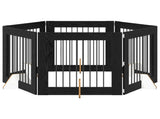 Foldable Dog Gate with Stands 6 pcs Black Oak 482 cm 892085