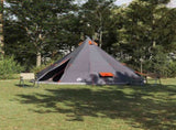 Tipi Tent with Roof Grey and Orange 560 x 560 x 300 cm Taffeta 42000983