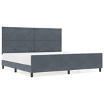 ZNTS Dark Grey Velvet Bed Frame 200x200 cm 3345030