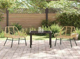 Garden Dining Set 3 pcs Brown Poly Rattan 3380848