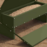 Chicken Treadle Feeder Olive Green 48.5 x 39.5 x 19 cm 874673