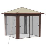 Gazebo with 4 Sidewalls 2.6 x 2.6 m Cream and Brown 42036804