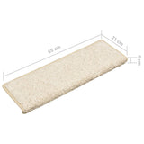 Stair Mats 15 pcs 65x21x4 cm White Rectangular Edge 134581