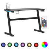 Gaming Desk LED with Z Shape Black 110x60x75 cm 325420