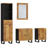 4 Piece Bathroom Furniture Set Solid Wood Mango 3200644