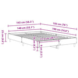 Bed Frame No Mattress Black 140x190 cm Engineered Wood 861058