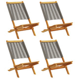 Folding Garden Chairs 4 pcs Grey Solid Wood Acacia 3214631