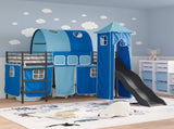Kids'Loft Bed Frame Black and Blue 90 x 190 cm Metal 42020880