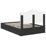 Storage Bed with Headboard Black 120 x 200 cm Engineered Wood 3413521