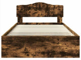 Bed Frame Smoked Oak 100 x 200 cm Solid Pine Wood 3412938