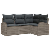 Garden Sofa Set Grey Poly Rattan 3346019