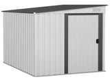 7 x 5ft Galvanised Metal Shed, with Sliding Door - White T3398P325269