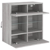 TV Wall Cabinet with LED Lights Grey Sonoma 58.5x30x60.5 cm 837097