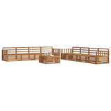 Outdoor Sofa Set 9 pcs Natural Solid Acacia Wood 3373209