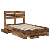 Bed Frame with Headboard Old Wood 135 x 190 cm Engineered Wood 3411657