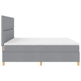 Box Spring Bed with Headboard Light grey 200 x 200 cm Fabric 3339721