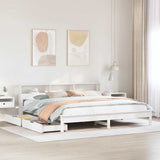 Bookcase Bed without Mattress White 200x200 cm Solid Wood Pine 3309798