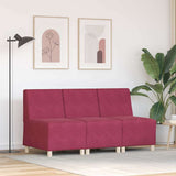 Modular Sofa Unit Armless 3 pcs Wine Red 55 x 74 x 82 cm Velvet 3399808