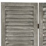ZNTS 4-Panel Room Divider Grey 143x166 cm Solid Wood 338575