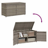 Garden Storage Cabinet Grey 110x55x60.5 cm Poly Rattan 365569