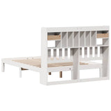 Bookcase Bed without Mattress White 135x190cm Solid Wood Pine 3322592