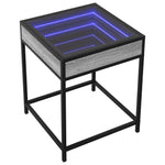 ZNTS Coffee Table with Infinity LED Grey Sonoma 40x40x51 cm 847675