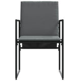 Chair with Cushion 4 pcs Black and Anthracite Textilene 42003025